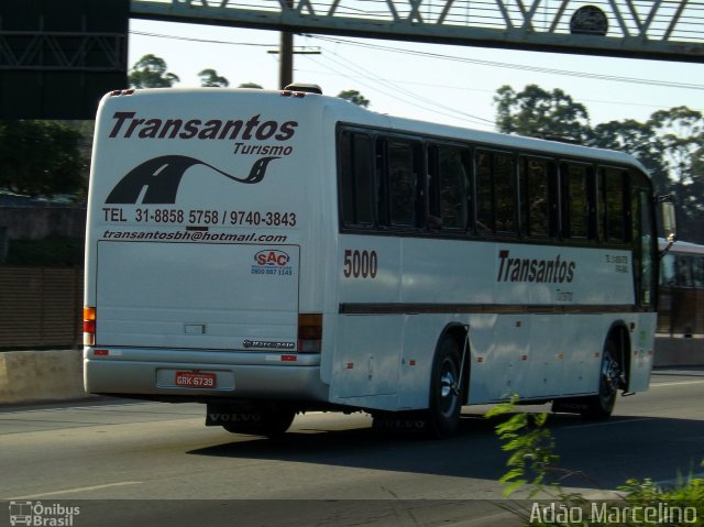 Transantos Turismo 5000 na cidade de Belo Horizonte, Minas Gerais, Brasil, por Adão Raimundo Marcelino. ID da foto: 2726482.