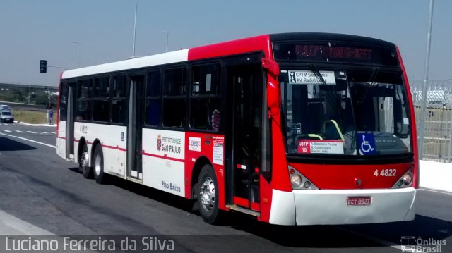 Express Transportes Urbanos Ltda 4 4822 na cidade de São Paulo, São Paulo, Brasil, por Luciano Ferreira da Silva. Número da foto: #2725947.
