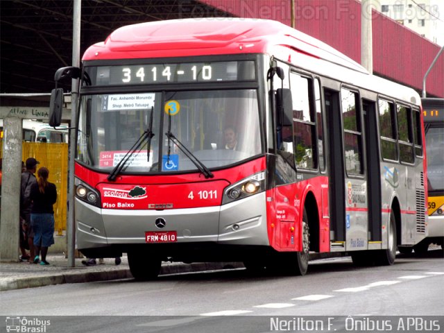 Himalaia Transportes > Ambiental Transportes Urbanos 4 1011 na cidade de São Paulo, São Paulo, Brasil, por Nerilton F.  ônibus. ID da foto: 2728334.