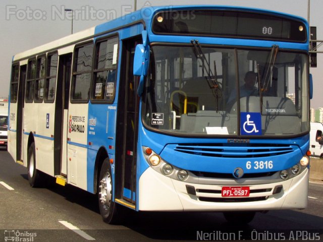 Viação Paratodos > São Jorge > Metropolitana São Paulo > Mobibrasil 6 3816 na cidade de São Paulo, São Paulo, Brasil, por Nerilton F.  ônibus. ID da foto: 2728371.