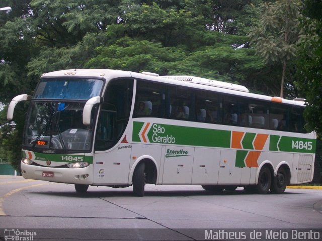 Cia. São Geraldo de Viação 14845 na cidade de São Paulo, São Paulo, Brasil, por Matheus de Melo Bento. ID da foto: 2731600.