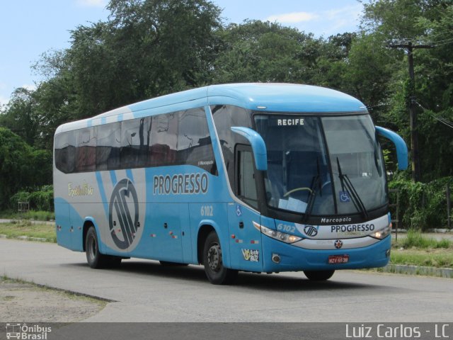Auto Viação Progresso 6102 na cidade de Recife, Pernambuco, Brasil, por Luiz Carlos de Santana. Número da foto: #2734240.