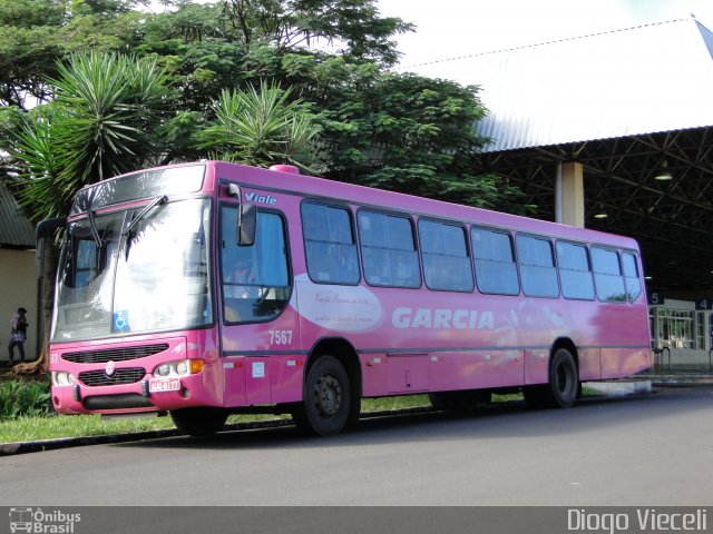 Viação Garcia 7567 na cidade de Arapongas, Paraná, Brasil, por Diogo Viec. ID da foto: 2734897.