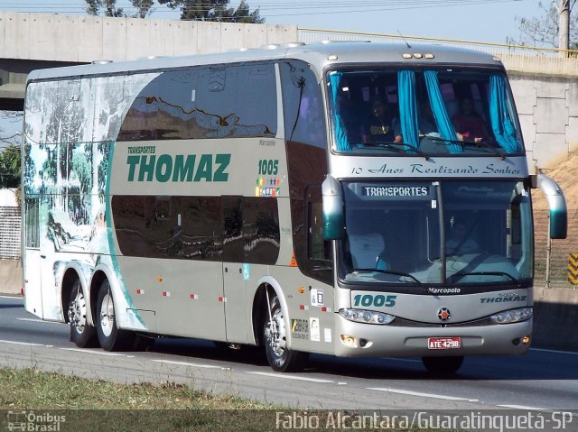 Transportes Thomaz 1005 na cidade de Guaratinguetá, São Paulo, Brasil, por Fabio Alcantara. ID da foto: 2735957.