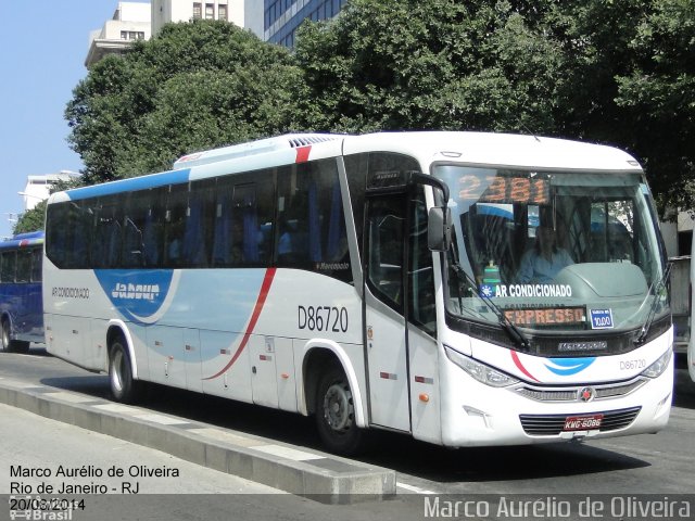 Auto Viação Jabour D86720 na cidade de Rio de Janeiro, Rio de Janeiro, Brasil, por Marco Aurélio de Oliveira. ID da foto: 2738356.