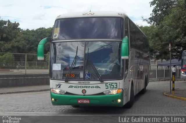 Empresa de Transportes Andorinha 5153 na cidade de São José dos Campos, São Paulo, Brasil, por Luiz Guilherme de Lima. ID da foto: 2738077.