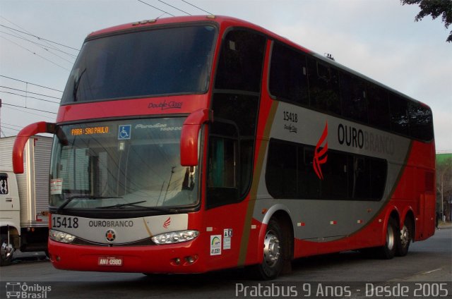 Viação Ouro Branco 15418 na cidade de São Paulo, São Paulo, Brasil, por Cristiano Soares da Silva. Número da foto: #2685008.