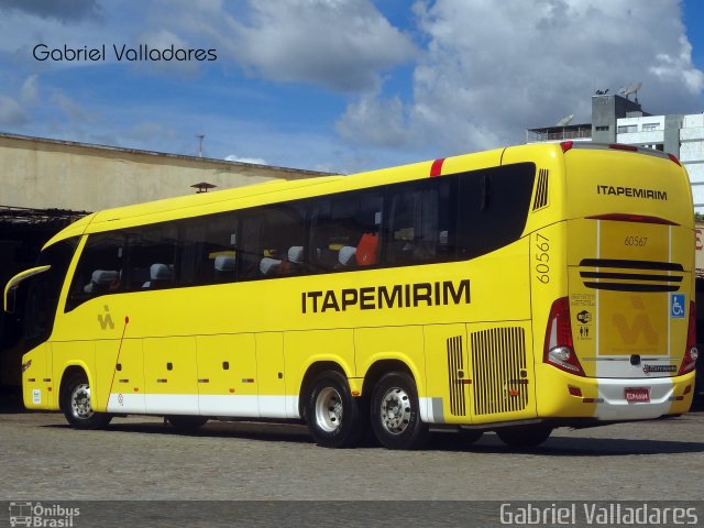 Viação Itapemirim 60567 na cidade de Teófilo Otoni, Minas Gerais, Brasil, por Gabriel Valladares. Número da foto: #2685415.