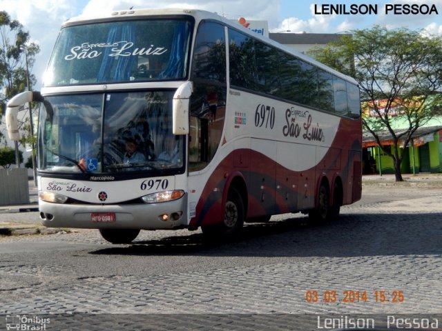 Expresso São Luiz 6970 na cidade de Caruaru, Pernambuco, Brasil, por Lenilson da Silva Pessoa. ID da foto: 2742988.