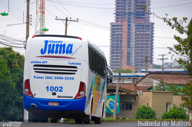 Viação Juína 1002 na cidade de Cuiabá, Mato Grosso, Brasil, por Isabela de Mattos. ID da foto: 2687707.