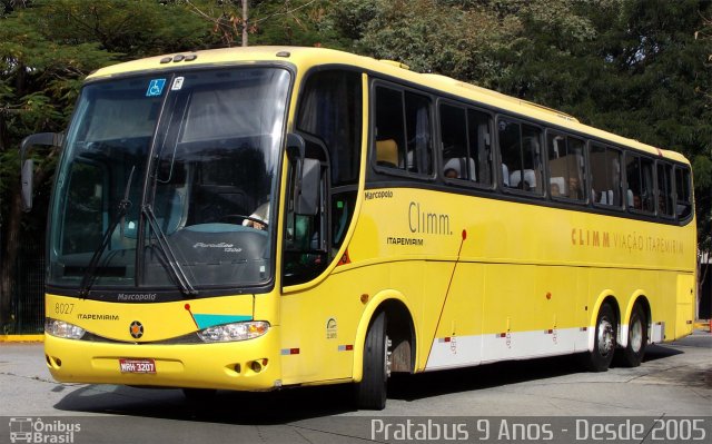 Viação Itapemirim 8027 na cidade de São Paulo, São Paulo, Brasil, por Cristiano Soares da Silva. ID da foto: 2692159.