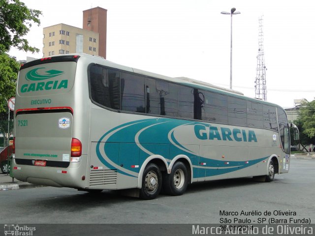 Viação Garcia 7521 na cidade de São Paulo, São Paulo, Brasil, por Marco Aurélio de Oliveira. ID da foto: 2692771.