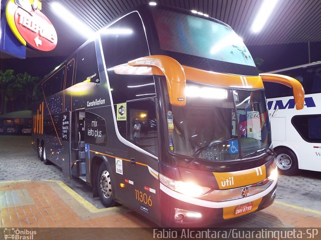 UTIL - União Transporte Interestadual de Luxo 11306 na cidade de Guaratinguetá, São Paulo, Brasil, por Fabio Alcantara. Número da foto: #2692549.