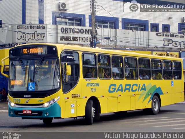 Viação Garcia 7019 na cidade de Maringá, Paraná, Brasil, por Victor Hugo Guedes Pereira. ID da foto: 2694043.