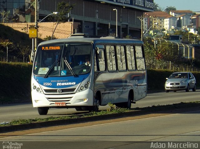 Viação Itaúna 1590 na cidade de Contagem, Minas Gerais, Brasil, por Adão Raimundo Marcelino. ID da foto: 2694496.