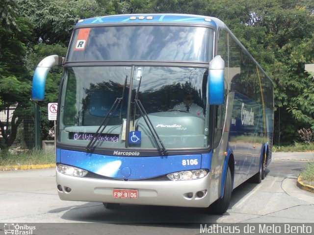 Viação Cometa 8106 na cidade de São Paulo, São Paulo, Brasil, por Matheus de Melo Bento. ID da foto: 2693216.