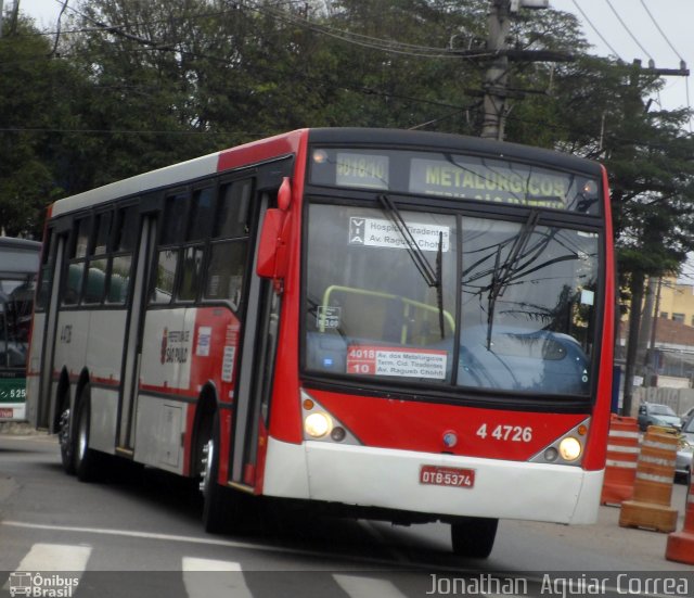Express Transportes Urbanos Ltda 4 4726 na cidade de São Paulo, São Paulo, Brasil, por Jonathan  Aguiar Correa. Número da foto: #2696624.