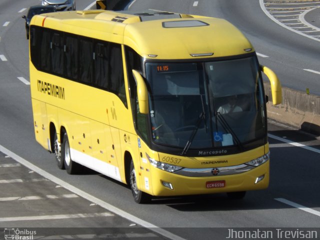 Viação Itapemirim 60537 na cidade de Lavrinhas, São Paulo, Brasil, por Jhonatan Diego da Silva Trevisan. ID da foto: 2698039.