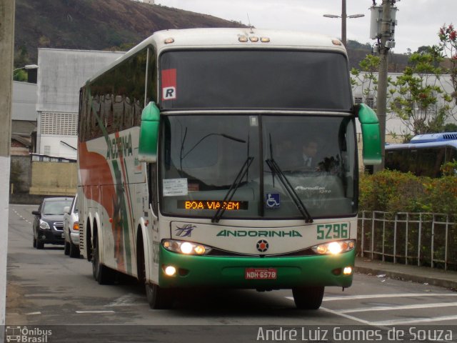 Empresa de Transportes Andorinha 5296 na cidade de Juiz de Fora, Minas Gerais, Brasil, por André Luiz Gomes de Souza. ID da foto: 2697807.