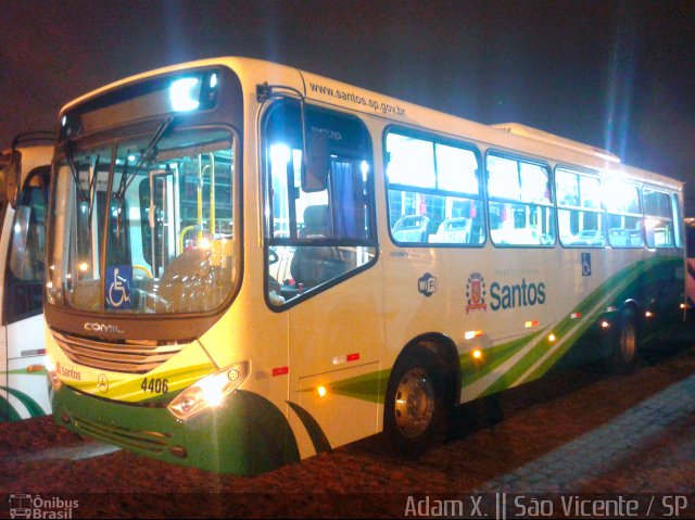 Viação Piracicabana Santos 4406 na cidade de São Vicente, São Paulo, Brasil, por Adam Xavier Rodrigues Lima. ID da foto: 2768318.