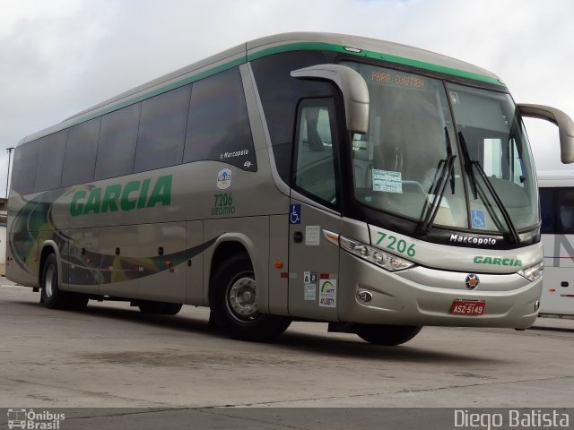 Viação Garcia 7206 na cidade de Curitiba, Paraná, Brasil, por Diego Batista. Número da foto: #2768033.