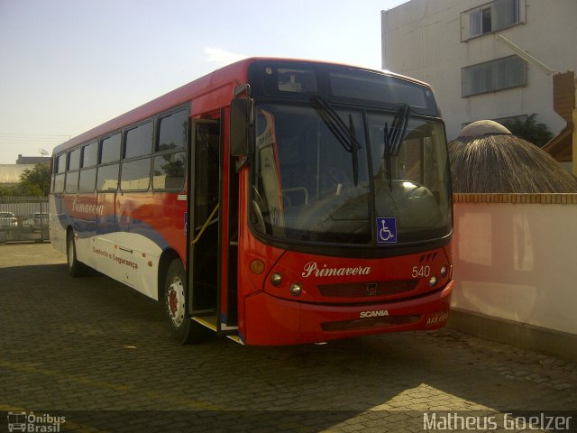 Primatur - Primavera Transportes 540 na cidade de Santa Cruz do Sul, Rio Grande do Sul, Brasil, por Matheus Goelzer. Número da foto: #2767808.