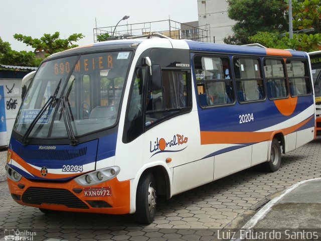 Transportes Litoral Rio 20204 na cidade de Rio de Janeiro, Rio de Janeiro, Brasil, por Luiz Eduardo Pereira Santos Leal dos Santos. Número da foto: #2770821.
