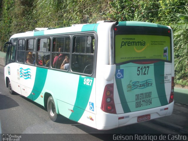 Viação Piracicabana Santos 5127 na cidade de Santos, São Paulo, Brasil, por Geison Rodrigo de Castro. Número da foto: #2774767.