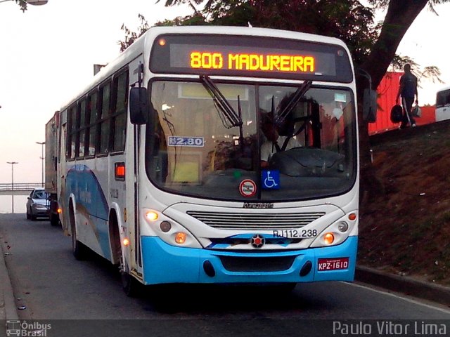 Auto Viação Vera Cruz - Belford Roxo RJ 112.238 na cidade de Rio de Janeiro, Rio de Janeiro, Brasil, por Paulo Vitor Lima. ID da foto: 2776925.