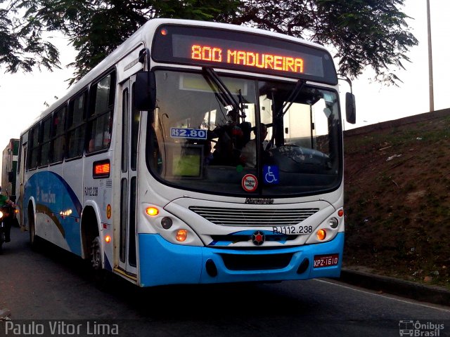 Auto Viação Vera Cruz - Belford Roxo RJ 112.238 na cidade de Rio de Janeiro, Rio de Janeiro, Brasil, por Paulo Vitor Lima. Número da foto: #2776906.