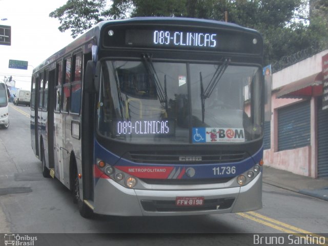 Viação Pirajuçara 11.736 na cidade de Taboão da Serra, São Paulo, Brasil, por Bruno Santino. ID da foto: 2779437.