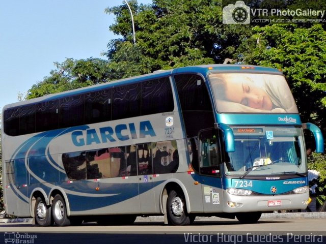 Viação Garcia 7234 na cidade de Maringá, Paraná, Brasil, por Victor Hugo Guedes Pereira. ID da foto: 2782555.