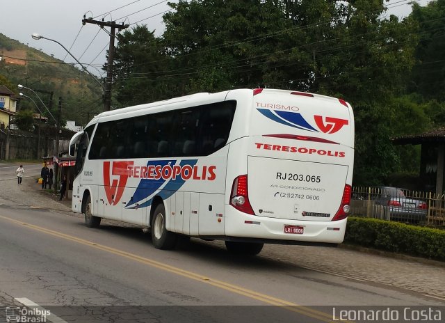 Viação Teresópolis RJ 203.065 na cidade de Teresópolis, Rio de Janeiro, Brasil, por Leonardo Costa. ID da foto: 2781047.