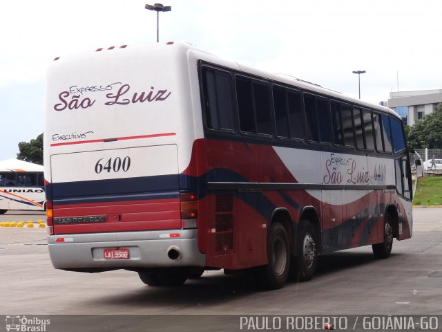 Expresso São Luiz 6400 na cidade de Goiânia, Goiás, Brasil, por Paulo Roberto de Morais Amorim. Número da foto: #2781310.