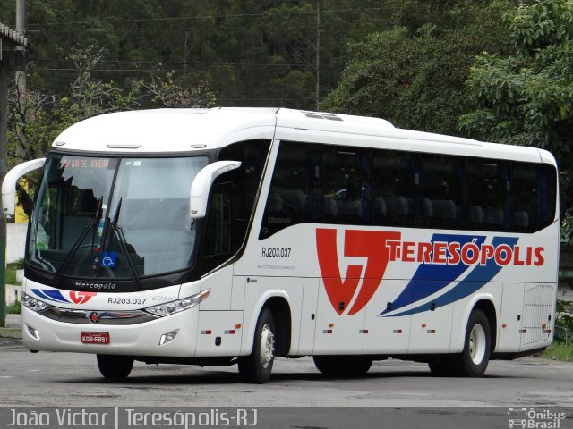 Viação Teresópolis RJ 203.037 na cidade de Teresópolis, Rio de Janeiro, Brasil, por João Victor. ID da foto: 2787956.