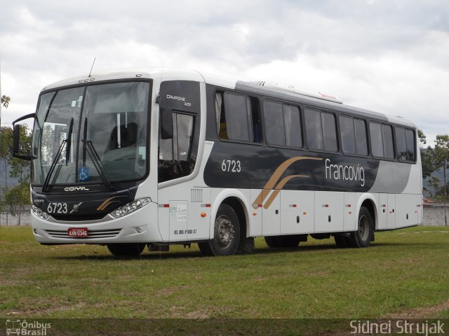 Francovig Transportes Coletivos 6723 na cidade de Matinhos, Paraná, Brasil, por Sidnei Machado Strujak. ID da foto: 2788756.