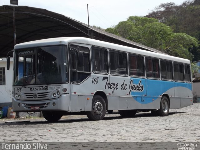 Viação Treze de Junho 168 na cidade de Além Paraíba, Minas Gerais, Brasil, por Fernando Silva. ID da foto: 2788293.