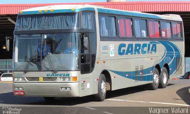 Viação Garcia 6203 na cidade de Londrina, Paraná, Brasil, por Vagner Valani. Número da foto: #2788146.