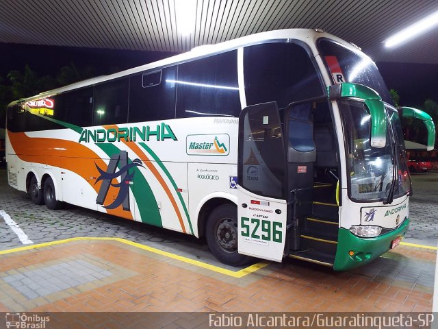 Empresa de Transportes Andorinha 5296 na cidade de Guaratinguetá, São Paulo, Brasil, por Fabio Alcantara. ID da foto: 2795985.