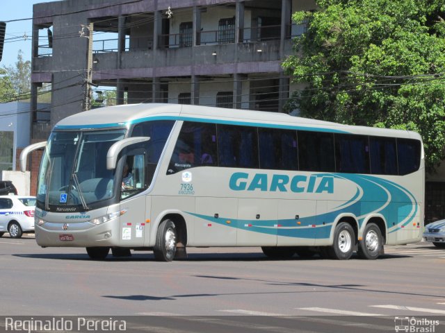 Viação Garcia 7936 na cidade de Foz do Iguaçu, Paraná, Brasil, por Reginaldo Pereira. ID da foto: 2794891.