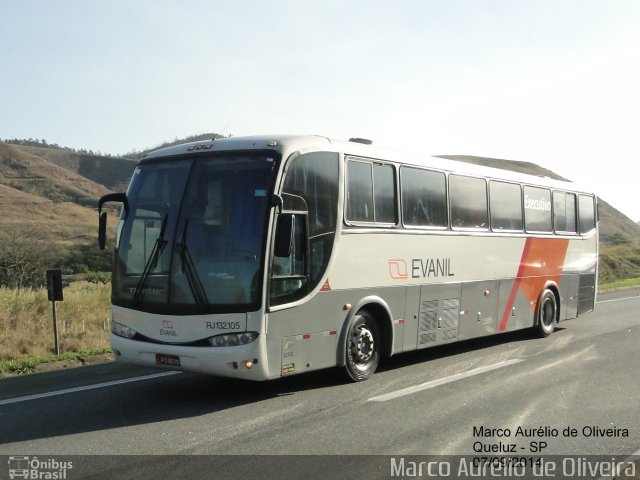 Evanil Transportes e Turismo RJ 132.105 na cidade de Queluz, São Paulo, Brasil, por Marco Aurélio de Oliveira. ID da foto: 2794140.