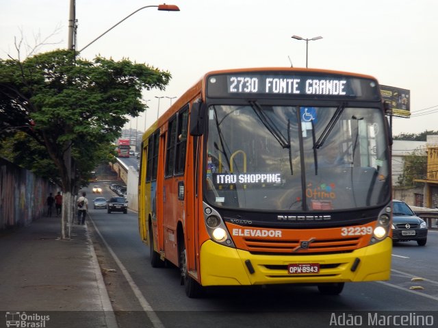 Transvia Transporte Coletivo 32239 na cidade de Contagem, Minas Gerais, Brasil, por Adão Raimundo Marcelino. ID da foto: 2797760.