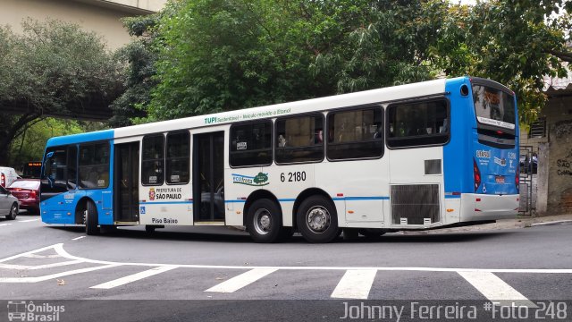 TUPI - Transportes Urbanos Piratininga 6 2180 na cidade de São Paulo, São Paulo, Brasil, por Johnny Ferreira. Número da foto: #2799223.
