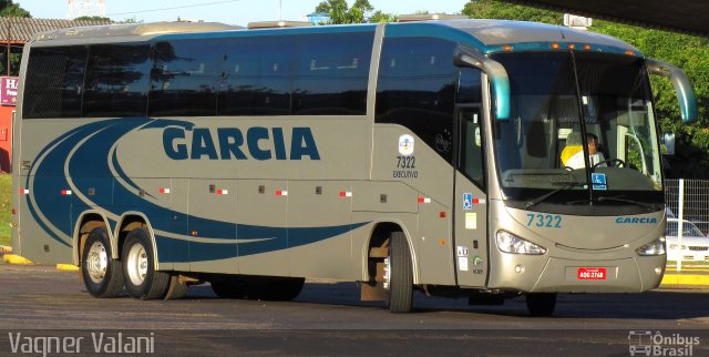 Viação Garcia 7322 na cidade de Foz do Iguaçu, Paraná, Brasil, por Vagner Valani. Número da foto: #2801232.