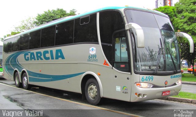 Viação Garcia 6499 na cidade de Curitiba, Paraná, Brasil, por Vagner Valani. Número da foto: #2803648.
