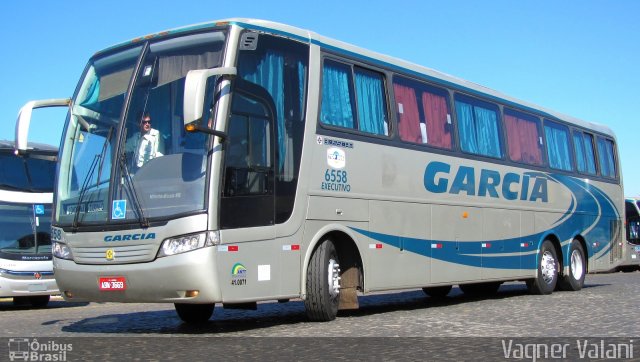 Viação Garcia 6558 na cidade de Londrina, Paraná, Brasil, por Vagner Valani. ID da foto: 2803592.