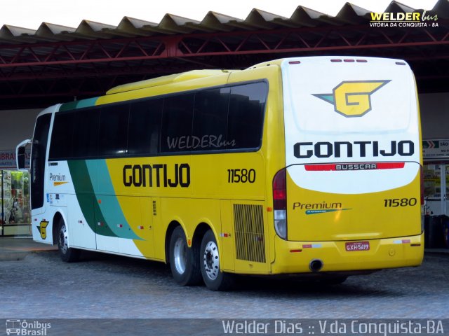 Empresa Gontijo de Transportes 11580 na cidade de Vitória da Conquista, Bahia, Brasil, por Welder Dias. ID da foto: 2804324.