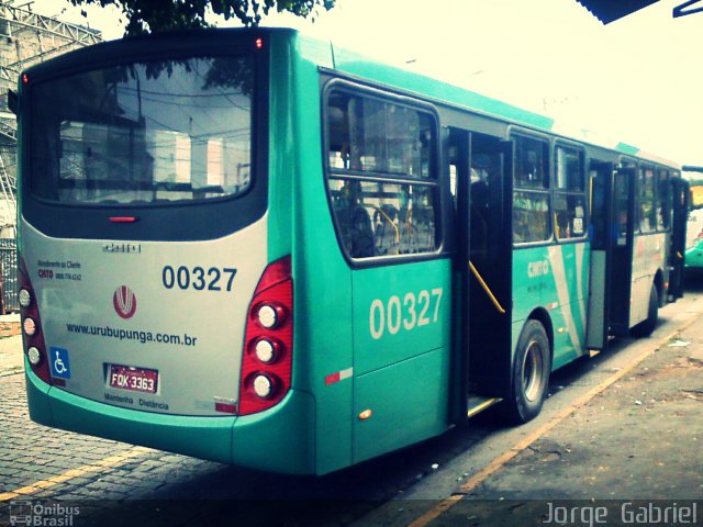 Auto Viação Urubupungá 00327 na cidade de São Paulo, São Paulo, Brasil, por Jorge  Gabriel. ID da foto: 2802645.