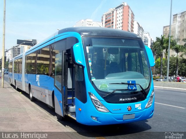 Volvo BRT na cidade de Belo Horizonte, Minas Gerais, Brasil, por Lucas Henrique . ID da foto: 2803926.