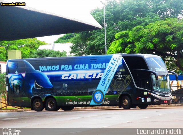 Viação Garcia 7008 na cidade de Maringá, Paraná, Brasil, por Leonardo Fidelli. ID da foto: 2804803.